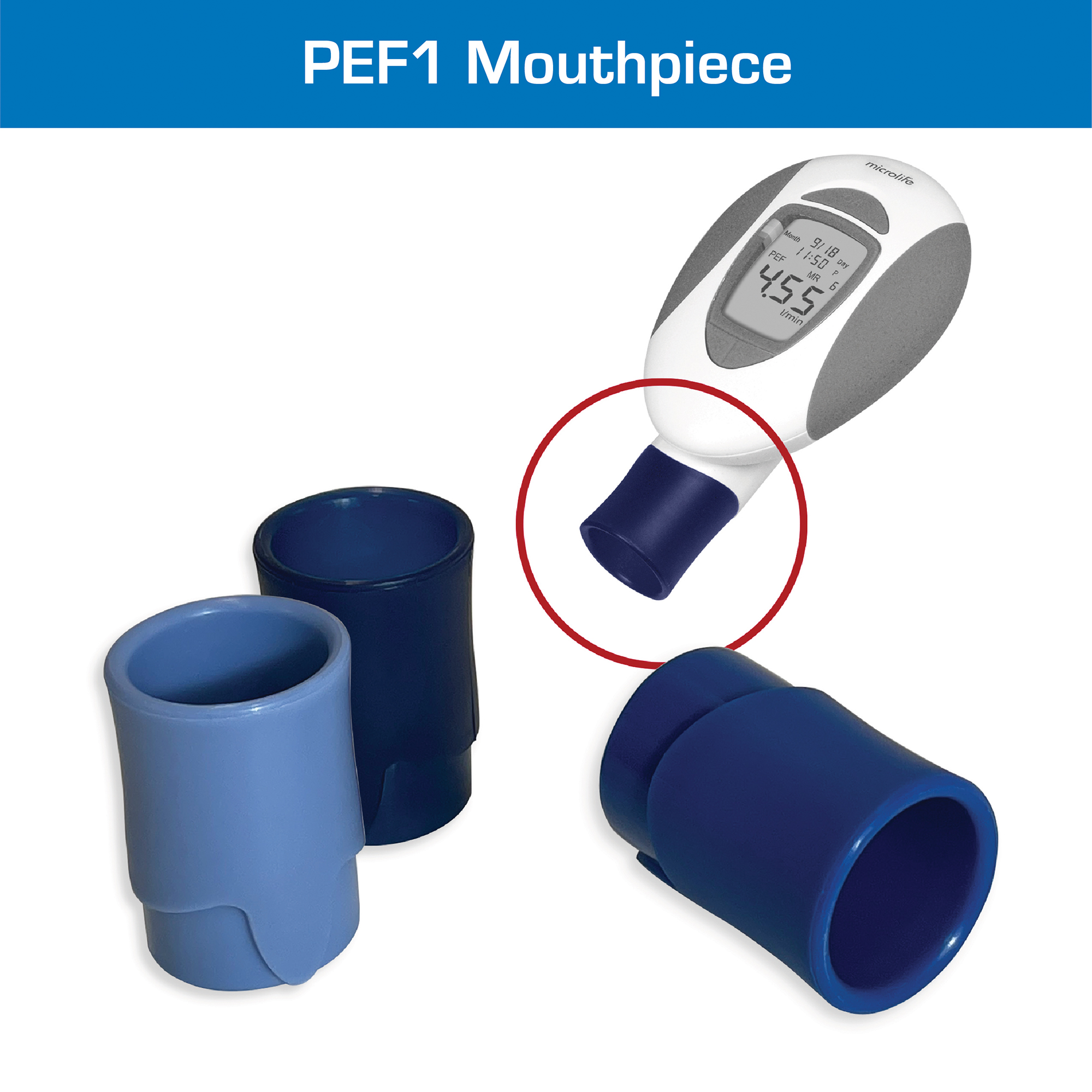 Peak Flow Meter Replacement Mouthpieces- on PF100