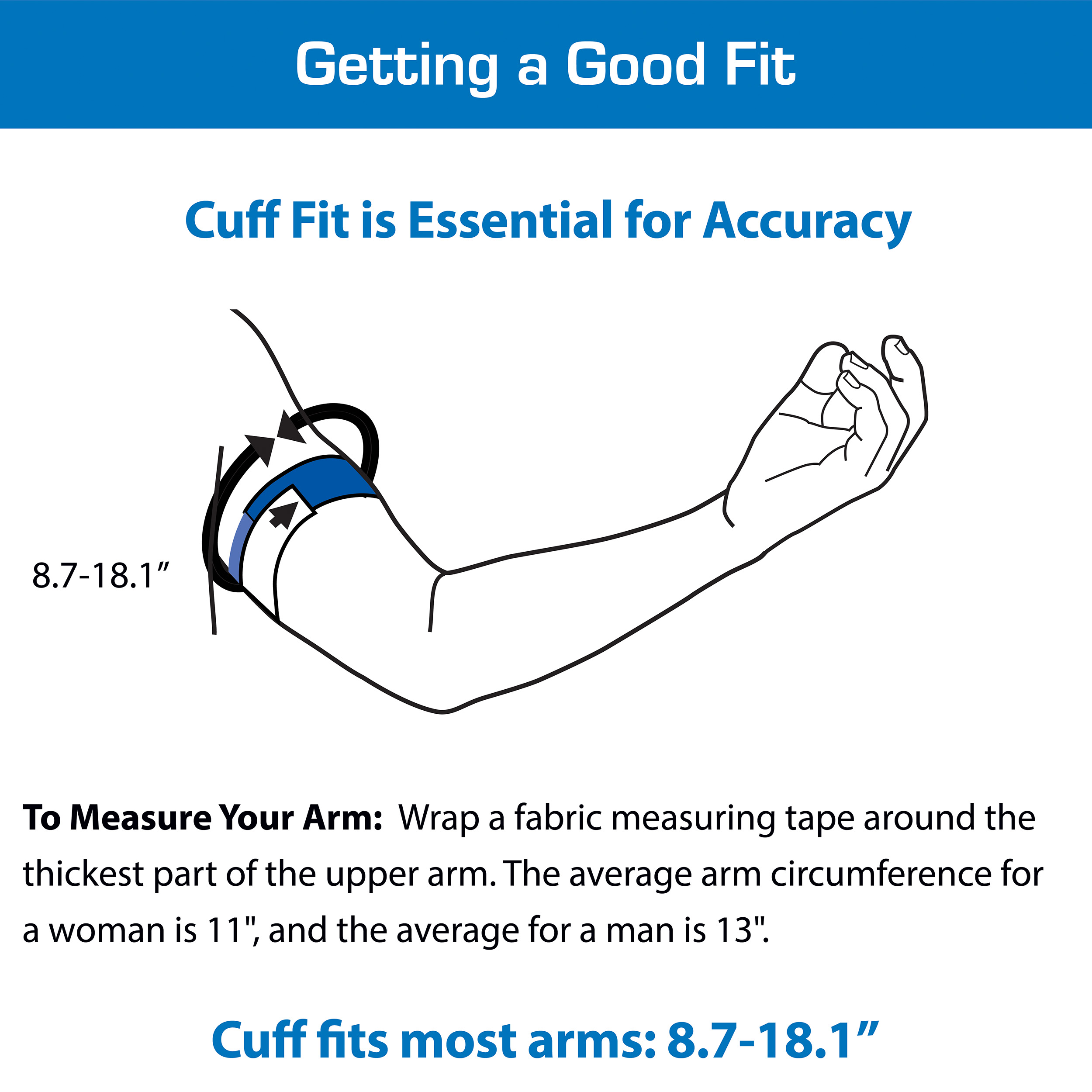 SureFit+ Blood Pressure Cuff- arm size